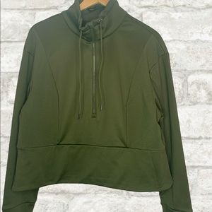 ⭐️NWOT Avia Women's Quarter-Zip Ribbed Pullover Jacket XXL (20) Olive Green